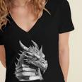 Dragon Book Women's Jersey Short Sleeve Deep V-Neck Tshirt