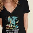 Be A Dragon Read Reading Book Librarian Men Women Kids Women's Jersey Short Sleeve Deep V-Neck Tshirt