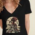 Dragon Reading a Book Dragons And Books Lover Bookworm Women's Jersey Short Sleeve Deep V-Neck Tshirt