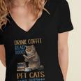 Drink Coffee Read Books Pet Cats Be Happy Bookworm Women's Jersey Short Sleeve Deep V-Neck Tshirt Drink Coffee Read Books Pet Cats Be Happy Bookworm Women's Jersey Short Sleeve Deep V-Neck Tshirt