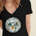 Duck Wilderness Book Reading Illustration Floral Women's Jersey Short Sleeve Deep V-Neck Tshirt Duck Wilderness Book Reading Illustration Floral Women's Jersey Short Sleeve Deep V-Neck Tshirt