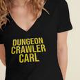 Dungeon Crawler Carl Yellow Text Logo LitRPG Series Book Women's Jersey Short Sleeve Deep V-Neck Tshirt Dungeon Crawler Carl Yellow Text Logo LitRPG Series Book Women's Jersey Short Sleeve Deep V-Neck Tshirt
