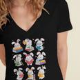 Easter Teacher Cute Bunny Reding Books Librarian Bookworm Women's Jersey Short Sleeve Deep V-Neck Tshirt Easter Teacher Cute Bunny Reding Books Librarian Bookworm Women's Jersey Short Sleeve Deep V-Neck Tshirt