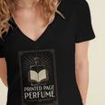 Printed Page Perfume Book Lover Saying Women's Jersey Short Sleeve Deep V-Neck Tshirt