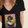 Educated Afro Girl Reading Book Lover History Month Women's Jersey Short Sleeve Deep V-Neck Tshirt Educated Afro Girl Reading Book Lover History Month Women's Jersey Short Sleeve Deep V-Neck Tshirt