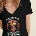 Education Is Freedom African Teacher Books Lovers Women's Jersey Short Sleeve Deep V-Neck Tshirt Education Is Freedom African Teacher Books Lovers Women's Jersey Short Sleeve Deep V-Neck Tshirt
