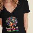 Education Freedom Teacher Books Black History Month Women's Jersey Short Sleeve Deep V-Neck Tshirt Education Freedom Teacher Books Black History Month Women's Jersey Short Sleeve Deep V-Neck Tshirt