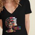 Education Is Freedom History Month Teacher Books Afro Women's Jersey Short Sleeve Deep V-Neck Tshirt Education Is Freedom History Month Teacher Books Afro Women's Jersey Short Sleeve Deep V-Neck Tshirt