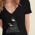 Emily Dickinson Reading A Book Women's Jersey Short Sleeve Deep V-Neck Tshirt