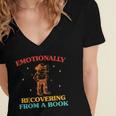 Emotionally Recovering From A Book Frog Women's Jersey Short Sleeve Deep V-Neck Tshirt