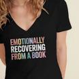 Emotionally Recovering From a Book Reading Librarian Women's Jersey Short Sleeve Deep V-Neck Tshirt