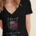 In The End We All Want The Villain Smutty Book Dark Romance Women's Jersey Short Sleeve Deep V-Neck Tshirt In The End We All Want The Villain Smutty Book Dark Romance Women's Jersey Short Sleeve Deep V-Neck Tshirt