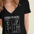 Enemies To Lovers Morally Grey Book Lover Romantasy Bookish Women's Jersey Short Sleeve Deep V-Neck Tshirt