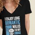 I Enjoy Long Romantic Walks To My Fridge Introvert Women's Jersey Short Sleeve Deep V-Neck Tshirt I Enjoy Long Romantic Walks To My Fridge Introvert Women's Jersey Short Sleeve Deep V-Neck Tshirt