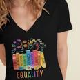 Equality Book LGBTQ Wildflowers Equal Rights Gay Kindness Women's Jersey Short Sleeve Deep V-Neck Tshirt Equality Book LGBTQ Wildflowers Equal Rights Gay Kindness Women's Jersey Short Sleeve Deep V-Neck Tshirt