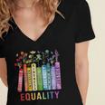 Equality Books Peace Love Compassion LGBT Gay Lesbian Pride Women's Jersey Short Sleeve Deep V-Neck Tshirt Equality Books Peace Love Compassion LGBT Gay Lesbian Pride Women's Jersey Short Sleeve Deep V-Neck Tshirt