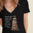 Erasmus When I Have Money I Buy Books Women's Jersey Short Sleeve Deep V-Neck Tshirt