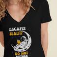 Escaped Reality Do Not Disturb Book Lover Women's Jersey Short Sleeve Deep V-Neck Tshirt
