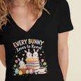Every Bunny Loves To Read Book Lover Easter Day Apparel Women's Jersey Short Sleeve Deep V-Neck Tshirt Every Bunny Loves To Read Book Lover Easter Day Apparel Women's Jersey Short Sleeve Deep V-Neck Tshirt
