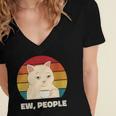 Ew People Introvert Cat Lover Crazy Colorful Cat Lady Women's Jersey Short Sleeve Deep V-Neck Tshirt Ew People Introvert Cat Lover Crazy Colorful Cat Lady Women's Jersey Short Sleeve Deep V-Neck Tshirt