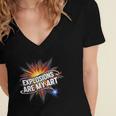 Explosions Are My Art Comic Book Boom Women's Jersey Short Sleeve Deep V-Neck Tshirt Explosions Are My Art Comic Book Boom Women's Jersey Short Sleeve Deep V-Neck Tshirt