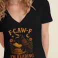 F CAW F Crow I'm Reading Book Lover Fall Women's Jersey Short Sleeve Deep V-Neck Tshirt F CAW F Crow I'm Reading Book Lover Fall Women's Jersey Short Sleeve Deep V-Neck Tshirt