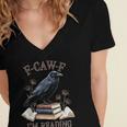 F-CAW-F Crow Book Lover Reader Gothic Humor Women's Jersey Short Sleeve Deep V-Neck Tshirt F-CAW-F Crow Book Lover Reader Gothic Humor Women's Jersey Short Sleeve Deep V-Neck Tshirt