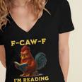 F-CAW-F I'm Reading Chicken Book Lover Introvert Meme Women's Jersey Short Sleeve Deep V-Neck Tshirt F-CAW-F I'm Reading Chicken Book Lover Introvert Meme Women's Jersey Short Sleeve Deep V-Neck Tshirt