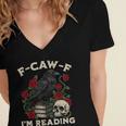 F-CAW-F I'm Reading Crow Book Lover Introvert Meme Women's Jersey Short Sleeve Deep V-Neck Tshirt F-CAW-F I'm Reading Crow Book Lover Introvert Meme Women's Jersey Short Sleeve Deep V-Neck Tshirt