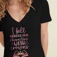 I Fall For The Characters WCrowns Fantasy Book Lover Tee Women's Jersey Short Sleeve Deep V-Neck Tshirt I Fall For The Characters WCrowns Fantasy Book Lover Tee Women's Jersey Short Sleeve Deep V-Neck Tshirt