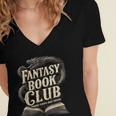Fantasy Book Club Dragons For Women Men Or Kids Reading Women's Jersey Short Sleeve Deep V-Neck Tshirt
