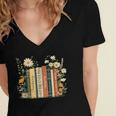 Fantasy Drama Tragedy Book Floral Subtle Women's Jersey Short Sleeve Deep V-Neck Tshirt Fantasy Drama Tragedy Book Floral Subtle Women's Jersey Short Sleeve Deep V-Neck Tshirt