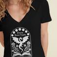 Fantasy Drama Tragedy Dragon Book Magic Gothic Moon Phases Women's Jersey Short Sleeve Deep V-Neck Tshirt Fantasy Drama Tragedy Dragon Book Magic Gothic Moon Phases Women's Jersey Short Sleeve Deep V-Neck Tshirt