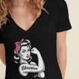 Female Librarian Rosie Riveter Book Guardian Woman Women's Jersey Short Sleeve Deep V-Neck Tshirt Female Librarian Rosie Riveter Book Guardian Woman Women's Jersey Short Sleeve Deep V-Neck Tshirt
