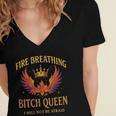 Fire Breathing Bitch Queen I Will Not Be Afraid Fantasy Book Women's Jersey Short Sleeve Deep V-Neck Tshirt Fire Breathing Bitch Queen I Will Not Be Afraid Fantasy Book Women's Jersey Short Sleeve Deep V-Neck Tshirt