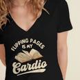 Flipping Pages Is My Cardio Book Lover Reading Bookworm Women's Jersey Short Sleeve Deep V-Neck Tshirt