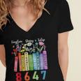 Floral Foxglove Daisy Tulip 8647 Books Lover Blooming Flower Women's Jersey Short Sleeve Deep V-Neck Tshirt
