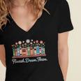 Flourish Dream Thrive Floral Books For Book Lovers Women's Jersey Short Sleeve Deep V-Neck Tshirt