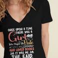 Flute Player Book Lover Flutist Marching Band Musician Flute Women's Jersey Short Sleeve Deep V-Neck Tshirt