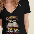 I Was Forced To Put My Book Down And Rejoin Society Book Women's Jersey Short Sleeve Deep V-Neck Tshirt