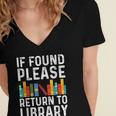 If Found Please Return To Library Book Lover Women's Jersey Short Sleeve Deep V-Neck Tshirt