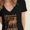 Fox Red Labrador Retriever Introvert Foxred Lab Women's Jersey Short Sleeve Deep V-Neck Tshirt