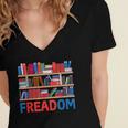 Freadom To Read Book Lover Reading Freedom Women's Jersey Short Sleeve Deep V-Neck Tshirt Freadom To Read Book Lover Reading Freedom Women's Jersey Short Sleeve Deep V-Neck Tshirt