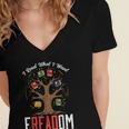 Freadom Tree Read Reading Librarian Book Across America Women's Jersey Short Sleeve Deep V-Neck Tshirt