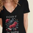 Fuck Off Im Reading Smut Books Dark Romance Book Crow F Cawf Women's Jersey Short Sleeve Deep V-Neck Tshirt