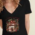 Fully Booked For Christmas Cozy Holiday Books Winter Reading Women's Jersey Short Sleeve Deep V-Neck Tshirt Fully Booked For Christmas Cozy Holiday Books Winter Reading Women's Jersey Short Sleeve Deep V-Neck Tshirt