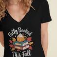 Fully Booked This Fall Women's Jersey Short Sleeve Deep V-Neck Tshirt Fully Booked This Fall Women's Jersey Short Sleeve Deep V-Neck Tshirt