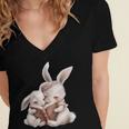Funny Book Reading Quote For Women And Girls Rabbits Women's Jersey Short Sleeve Deep V-Neck Tshirt
