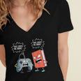 Gamer Book Lover Girl Women Bookworm Video Gaming Daughter Women's Jersey Short Sleeve Deep V-Neck Tshirt