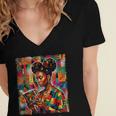 Geometric History Educated Women Reading Book Melanin Women's Jersey Short Sleeve Deep V-Neck Tshirt Geometric History Educated Women Reading Book Melanin Women's Jersey Short Sleeve Deep V-Neck Tshirt